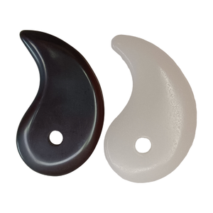 Juego de Piedras Gua Sha Estilo <span class=keywords><strong>Yin</strong></span> <span class=keywords><strong>Yang</strong></span>, Jade Blanco y Jade Natural, Herramienta Dual para Masaje Facial y Cuidado de la Piel con Logotipo Personalizado - Product Image 5