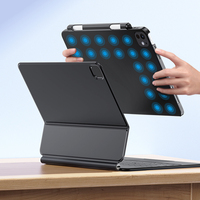 Keyboard Miaokong 2-in-1 Kompatibel dengan iPad Pro 11" M4/M5 Dilengkapi Touchpad Tiga Jari RGB Lampu Latar 7 Warna