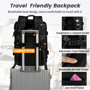 Women's <b>Backpack</b> <b>Large</b> Capacity 36-55L Waterproof Laptop Bag For Business Travel With Interior Zipper Pocket - Product Image 3