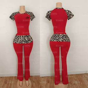 <span class=keywords><strong>Camicia</strong></span> a manica corta <span class=keywords><strong>leopardata</strong></span> <span class=keywords><strong>donna</strong></span> su misura con pantaloni pieghevoli abbigliamento da casa vestito ghepardo stampa <span class=keywords><strong>leopardata</strong></span> Set due pezzi - Product Image 3