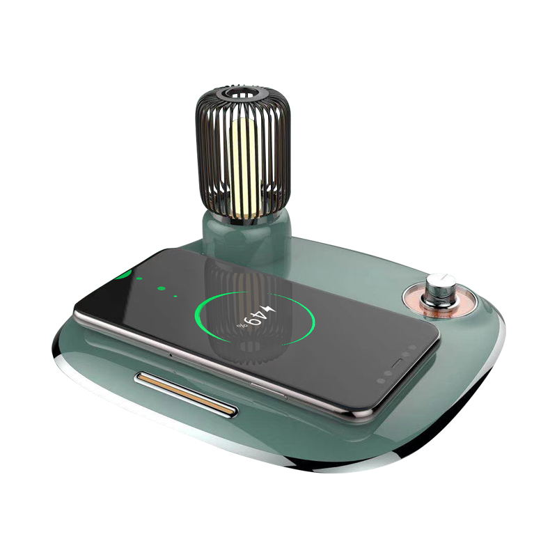 2021 New Dropshipping Amazon Table Lamp Bedside Desk Sleeping Night Led Light Mobile Phone Charging Station Wireless Charger