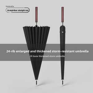 <span class=keywords><strong>Parapluie</strong></span> droit <span class=keywords><strong>haut</strong></span> <span class=keywords><strong>de</strong></span> <span class=keywords><strong>gamme</strong></span> en rotin et bois à long manche, design 24 baleines, style professionnel, ouverture automatique, grande taille, résistant au vent et à la pluie pour <span class=keywords><strong>homme</strong></span> - Product Image 2