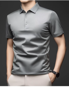 Camisa de <span class=keywords><strong>Manga</strong></span> Corta para Hombre 2025, Formal, de Negocios, Sólida, de Sarga, ODM, de Alta Calidad, Bordada, Elástica, Transpirable, 100% Algodón, de Secado Rápido - Product Image 4