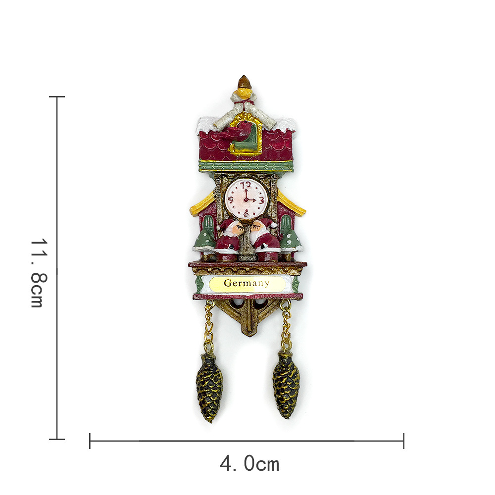 Colorido reloj de cuco navideño alemán.