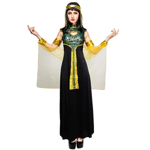 Halloween adulto feminino Cleópatra traje grande feminino antigo egípcio rainha palco mostrar traje de festa