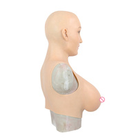 Masque féminin en silicone réaliste avec faux buste pour travestis, transgenres, drag queens, cosplayers, déguisements et costumes