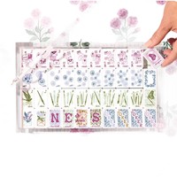 Jeu de Mahjong américain portable en acrylique pour 4 joueurs, tuiles à motifs floraux, 160 pièces, universel, fabriqué en Chine, boîte en carton