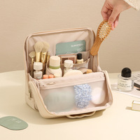 Nouvelle trousse de toilette verticale tendance en PU, imperméable, multifonctionnelle, grande capacité, sac de rangement de voyage