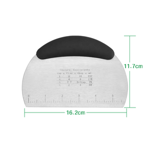 Caliente suave respetuoso con el medio ambiente de acero inoxidable masa harina pastel raspador pastelería cortador con escala de medición herramienta de cocina - Product Image 6