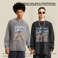 Sweat-shirt en jersey à manches longues vintage pour hommes et femmes personnalisé 270g T-Shirt lourd grande taille motif imprimé 100% coton