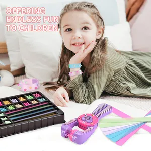 New Product Ideas 2022 Fashion Children Beaded Stretches Kids Colorful Diy charm bracelets making kit for girls