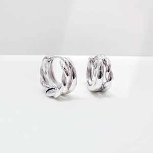 custom plata 925 sterling <b>silver</b> Geometric design Hoop earring hiphop Minimalist ladies elegant 18k gold teacher <b>Huggie</b> Earrings - Product Image 5