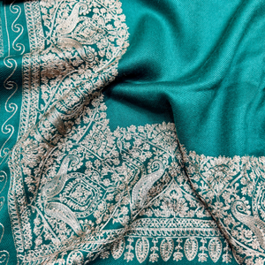 Custom Machine Embroidered <b>Shawls</b> Large One Side Border Premium Soft Fabric OEM ODM Private Label Manufacturer Shahid Sons - Product Image 6