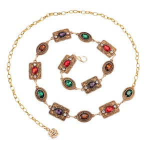 Chaîne de taille, accessoires de <span class=keywords><strong>robe</strong></span>, or, argent, tungstène, ovale, <span class=keywords><strong>ceinture</strong></span> en strass sculptée, design multi-boucles <span class=keywords><strong>pour</strong></span> femmes, assorti à tout - Product Image 5