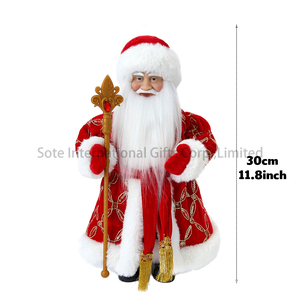 SOTE Offre Spéciale Russe Artisanat Robe <span class=keywords><strong>Ded</strong></span> <span class=keywords><strong>Moroz</strong></span> Animé Noël Rouge Debout Père Noël avec Sceptre Longue Robe En Peluche <span class=keywords><strong>Ded</strong></span> <span class=keywords><strong>Moroz</strong></span> - Product Image 3