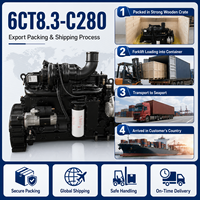 Moteur diesel SCDC Cums 6CTA8.3-C280 4 temps 6 cylindres 280 CV refroidi par eau pour machines de construction lourdes