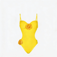 Maillot de bain bikini élégant en nylon et élasthanne, design simple, idéal pour les vacances d'été, avec effet ventre plat – Collection été en promotion