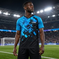 Ensemble de maillots de football personnalisés EURO Club Digital Glitch 26/27, en polyester à séchage rapide, kit de maillot de football OEM