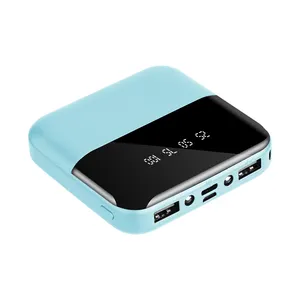 Mini Power Bank, 30000mah, câble de type c, Compact, avec lumière LED et câble de type c, miroir