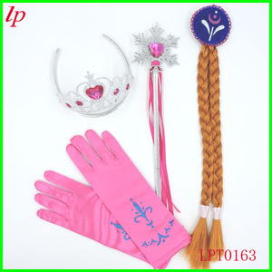 Frozen Elsa Crown Snowflake Wand <b>Gloves</b> Braids Set For Costume Party LPT0168 - Product Image 2
