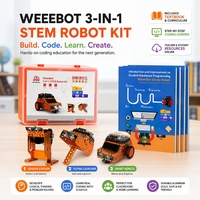 Kit de Robot Programable Inteligente 3 en 1 para Estudiantes de Secundaria, Entrenamiento de Codificación Scratch con Libro de Texto Académico Gratuito