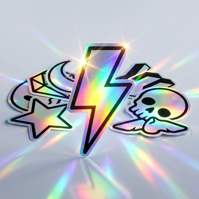 Custom Die-Cut Vinyl Holographic Stickers - Waterproof Rainbow Laser Decals for Laptop Skateboard \u0026 Craft Decoration