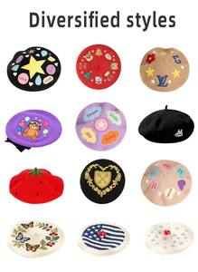 Boina de Lana para Mujer, Estilo Pintora, con Cadena Metálica, Personalizable - Product Image 4