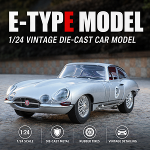 Modellino Auto in Lega E-Type Scala <span class=keywords><strong>1</strong></span>:<span class=keywords><strong>24</strong></span>, Replica <span class=keywords><strong>Vintage</strong></span> Retrò, Giocattolo per Bambini, Confezione Regalo in Scatola Colorata - Product Image 6