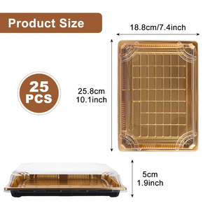 Contenedor Desechable de PP Cuadrado para Llevar, Bandeja para Sushi Japonés, Caja para Comida para Llevar, Envase para Comida Rápida con Tapa - Product Image 5