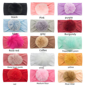 Nouveau bandeau de cheveux en nylon Big Pom <span class=keywords><strong>foulard</strong></span> pour enfants bandeau de décoration de cheveux mignon pour enfants - Product Image 5