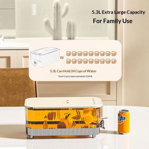 Carafe en plastique pour eau chaude/froide avec robinet, qualité alimentaire, grande capacité, design moderne et simple, pour jus, lait et boissons froides - Product Image 3