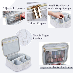 Juego de 3 Bolsas de Maquillaje de Cuero, Organizador de Cosméticos Portátil de Viaje, Bolsas de Almacenamiento de Artículos de Aseo para Mujeres y Niñas - Product Image 4