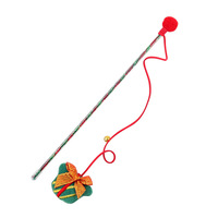 Baguette interactive pour chat de Noël avec jouet pour chaton, cadeau de Noël pour chaton, idéal pour l'exercice des chatons d'intérieur