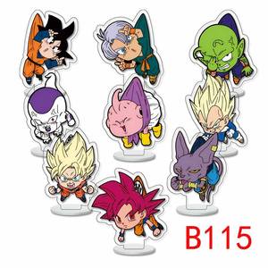 6CM 9 unids/set artesanías de plástico DRAGON BAII Buu <span class=keywords><strong>Goku</strong></span> Vegeta Cell accesorios decoración escritorio figura acrílico Anime soporte placa - Product Image 3