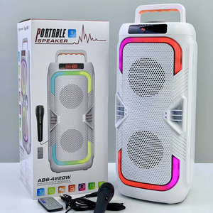 ABS-4220W Daul 4 Inch Xách Tay Woofer Không Dây Karaoke Bt Loa FM Đài Phát Thanh DJ Đảng Stereo Hoạt Động Super Bass Trắng Loa - Product Image 3