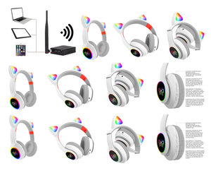 Audífonos para Discoteca Silenciosa con Luz RGB, Control Remoto, Sistema <span class=keywords><strong>de</strong></span> Sonido <span class=keywords><strong>de</strong></span> Música para DJ, Transmisor <span class=keywords><strong>de</strong></span> Frecuencia RF <span class=keywords><strong>de</strong></span> 3 Canales, Auriculares para Fiestas en Clubes - Product Image 3
