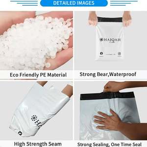 Sacs d'expédition en poly blanc recyclé avec logo personnalisé, enveloppe d'emballage, sac d'expédition avec fermeture autocollante - Product Image 5