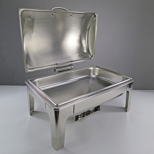 Aço inoxidável Food Warmer 2 Pan Grande Capacidade Buffet Fogão Prata Retângulo Chafing Dish Para Restaurante - Product Image 3