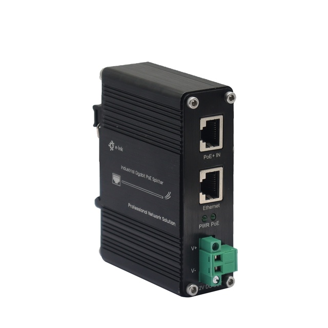 Industrial Gigabit PoE Splitter 5V 9V 12V 19V 24V 36V Output with IEEE 802.3af at bt for Security Camera CCTV Surveillance