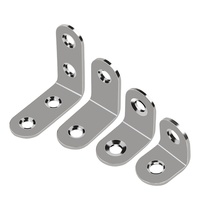 Support d'angle robuste, support en L en métal noir, attache d'angle durable pour étagères, meubles
