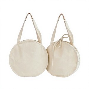 Aanpasbare ronde canvas tas, trendy tote <span class=keywords><strong>bag</strong></span> van zacht katoenen stof, aangepast logo voor boetiekgiften, promoties & dagelijkse stijl - Product Image 6