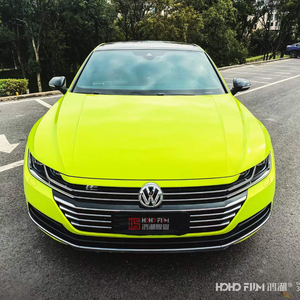 Hot Sale Coral <strong>Fluorescent</strong> Yellow Car Change <strong>Color</strong> <strong>Vinyl</strong> Wrapping Film Car Stickers - Product Image 4