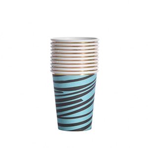 Ensemble de vaisselle jetable en papier à rayures bleues pour pique-nique, idéal pour les fêtes d'anniversaire - Product Image 4