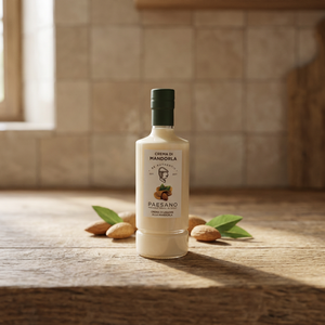Liquore Artigianale Italiano Cremoso Paesano 250ml, Gusto Mandorla Siciliana, a Base di Uva, Infuso al Caffè e Limone, 17% Alcol, Bianco - Product Image 2
