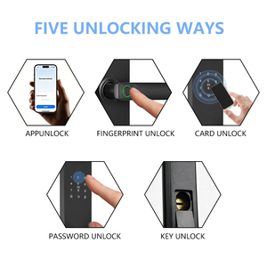 <span class=keywords><strong>Cerradura</strong></span> Inteligente Eléctrica KROVI G09 de Aluminio Negra con Huella Dactilar y RFID, con Memoria <span class=keywords><strong>para</strong></span> Tarjetas y Control por Aplicación Tuya <span class=keywords><strong>para</strong></span> Proyectos (Gran Venta) - Product Image 6