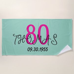 Mari personnalisé papa, patron, grand-père Souvenirs cadeau serviette Souvenirs 80e anniversaire Promo cadeaux serviette <span class=keywords><strong>de</strong></span> plage personnalisée - Product Image 1