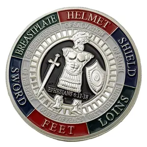 Classic Put on THE WHOLE ARMOR OF GOD plating metal souvenir custom coin