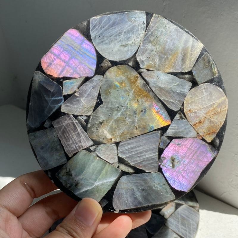 Dessous de verre en labradorite violette