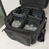 Projecteur LED de scène sans fil rechargeable RGBWA UV 6-en-1 avec sac de transport, idéal pour les mariages, les fêtes et les événements