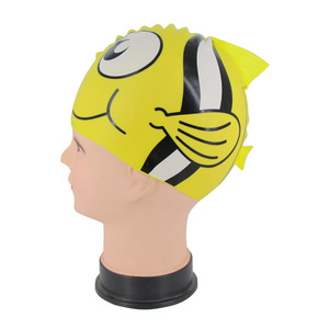 Chapeau <span class=keywords><strong>de</strong></span> natation amusant en Silicone, pour enfants, avec requin, dessin animé, logo personnalisé pour garçons et filles - Product Image 5